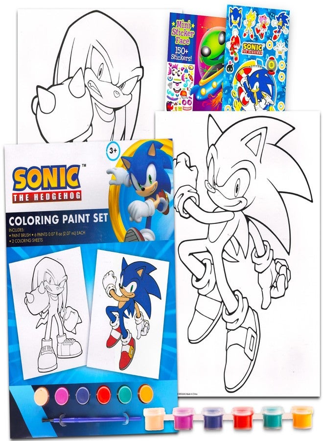 Sonic the Hedgehog Paint Posters Set - Bundle with Sonic Painting Activity Book with Coloring Pages, Stickers, More | Sonic the Hedgehog Coloring and Activities for Toddlers, Kids - Image 1